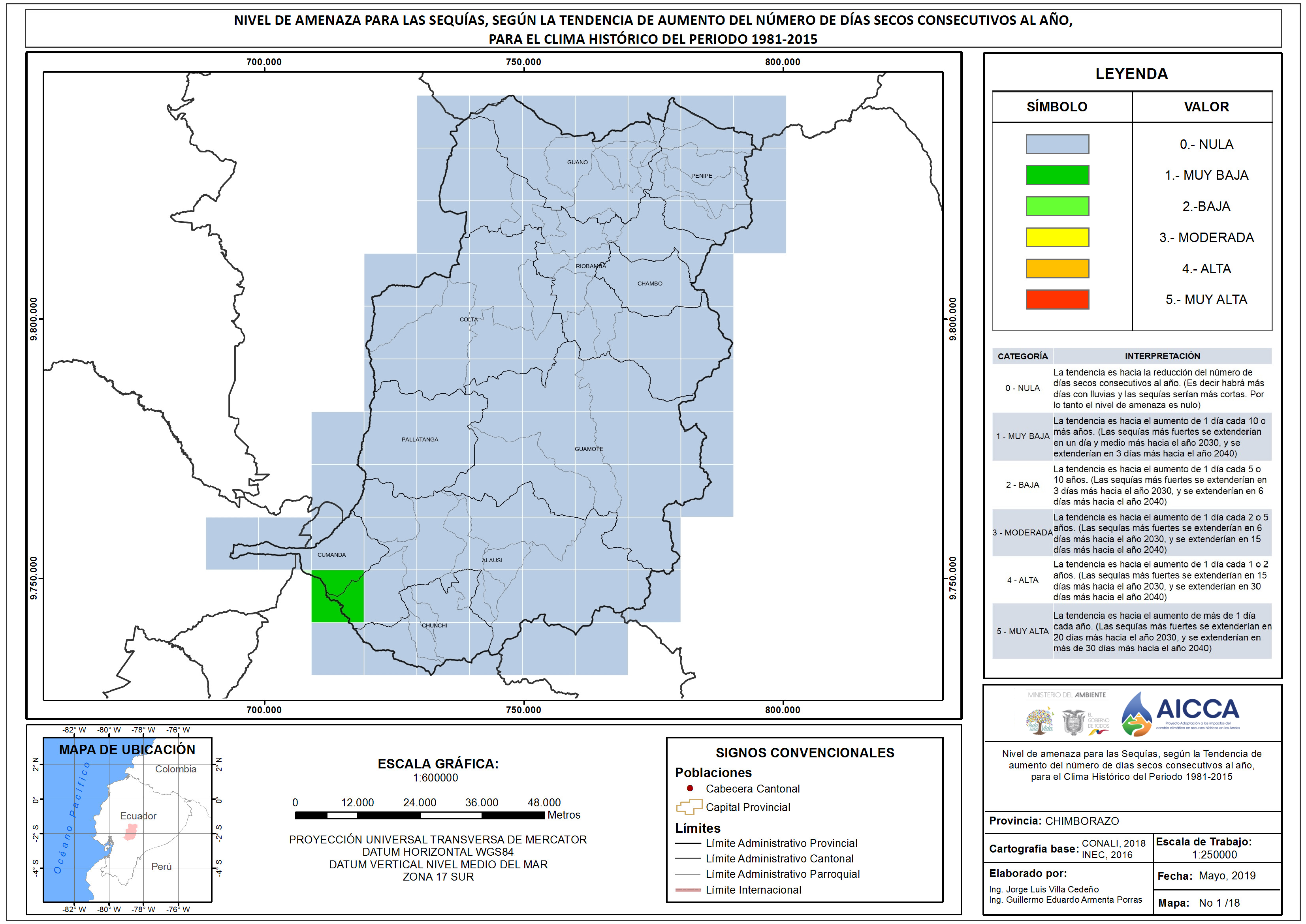 Mapa de índice de sequías Provincia Chimborazo