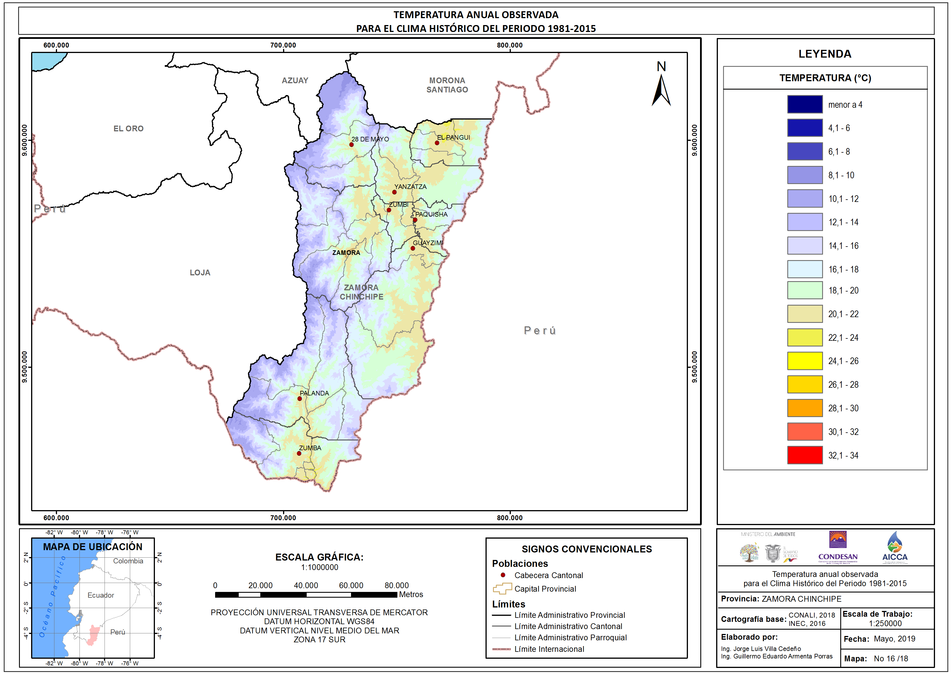 Mapa de temperatura  Provincia Azuai 1