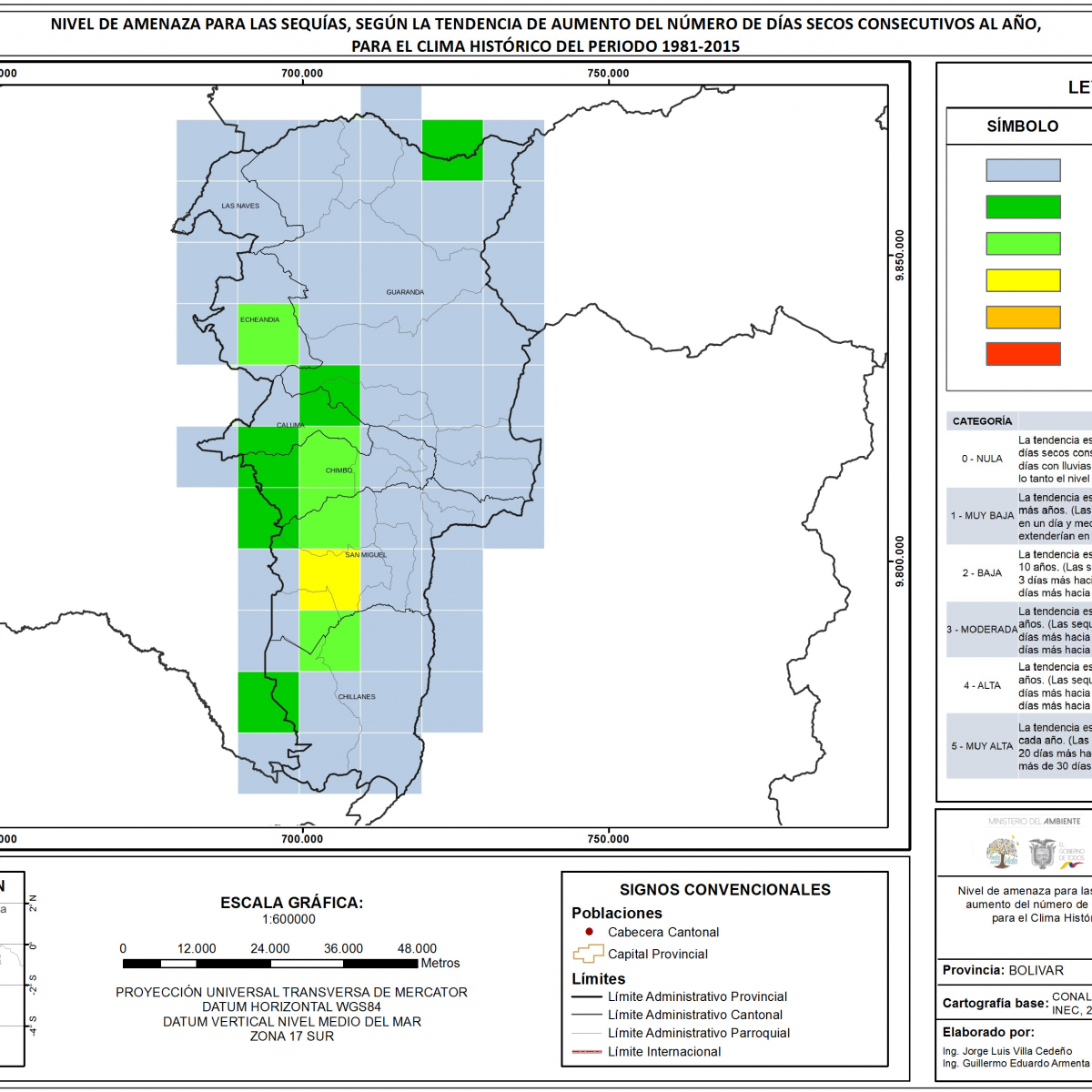 Mapa Índice de Sequías Provincia de Bolivar