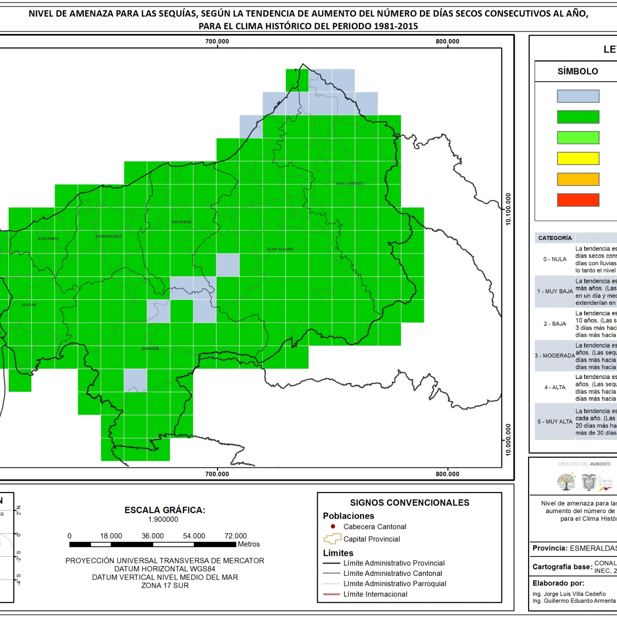 Mapa de índice de sequías Provincia Esmeraldas