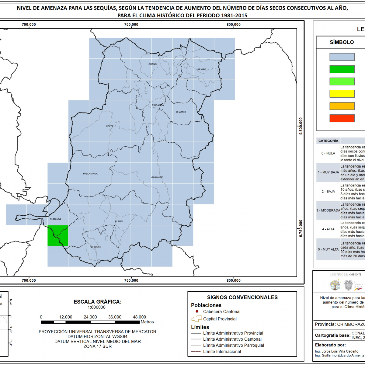 Mapa de índice de sequías Provincia Chimborazo