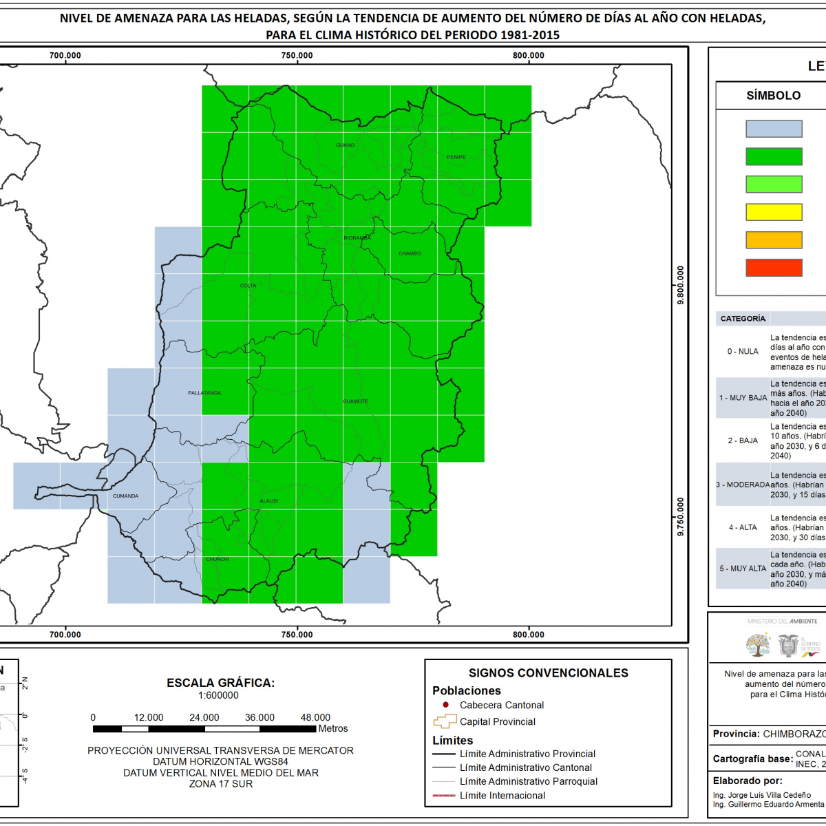 Mapa de índice de Heladas Provincia Chimborazo