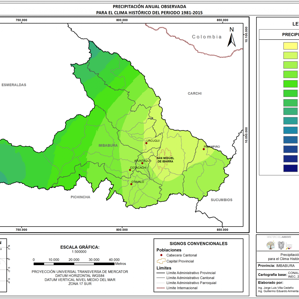 Mapa de precipitación Provincia Imbadura