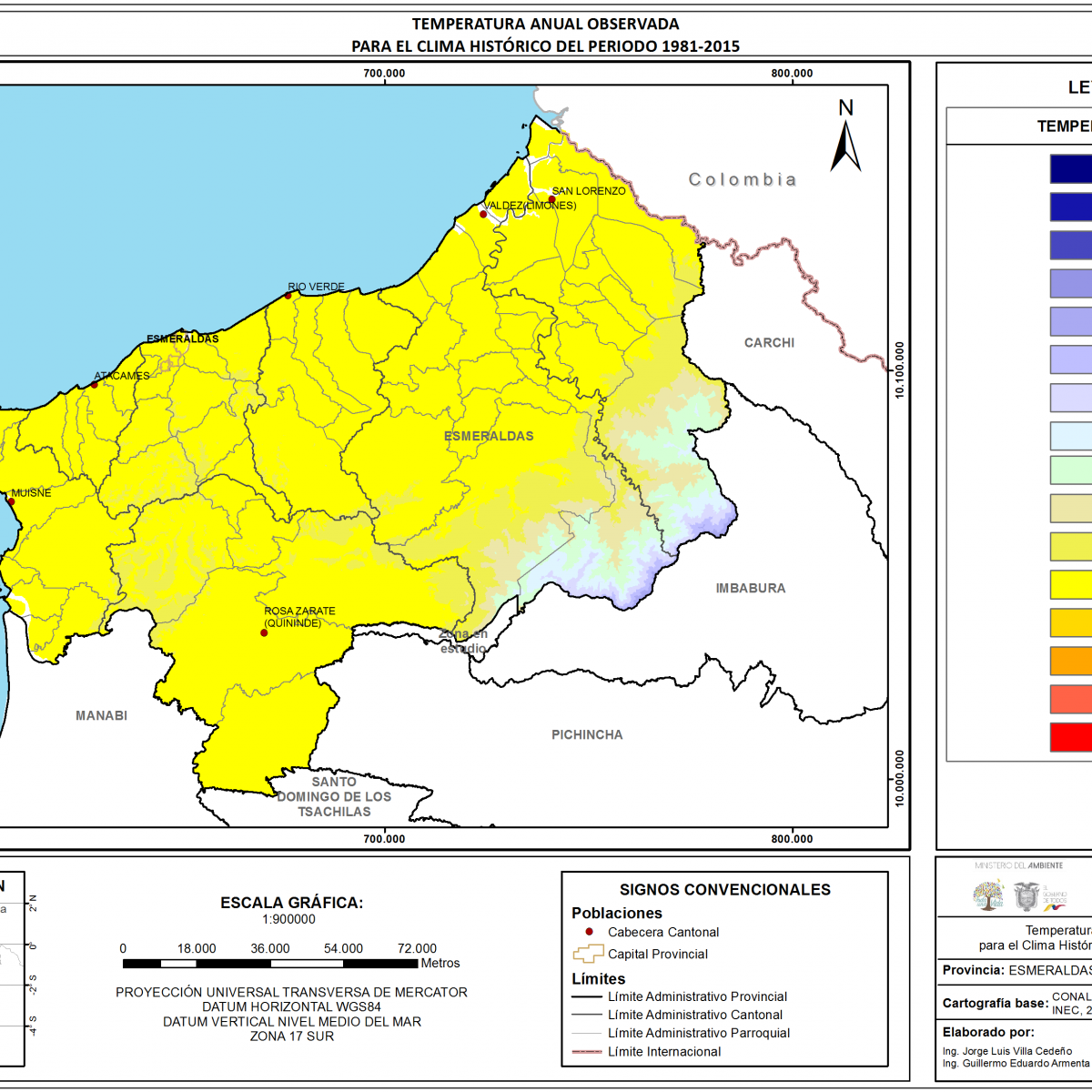 Mapa de temperatura  Provincia Esmeraldas