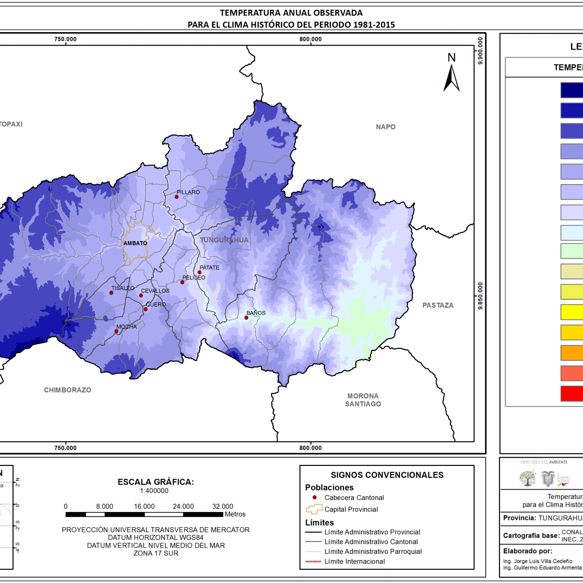 Mapa de temperatura Tungurahua