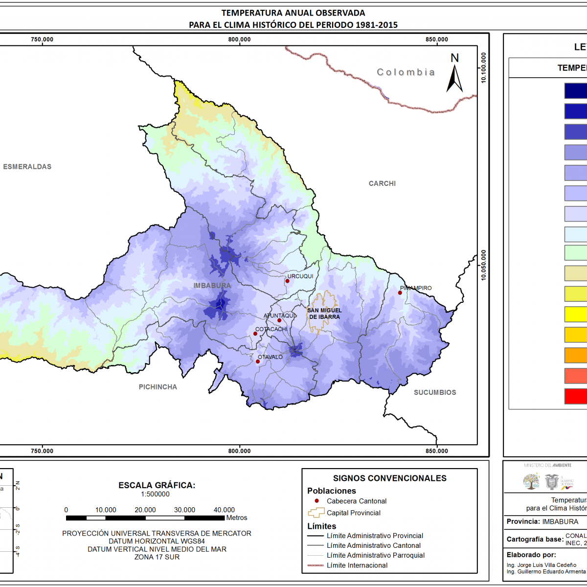Mapa de temperatura  Provincia Imbadura