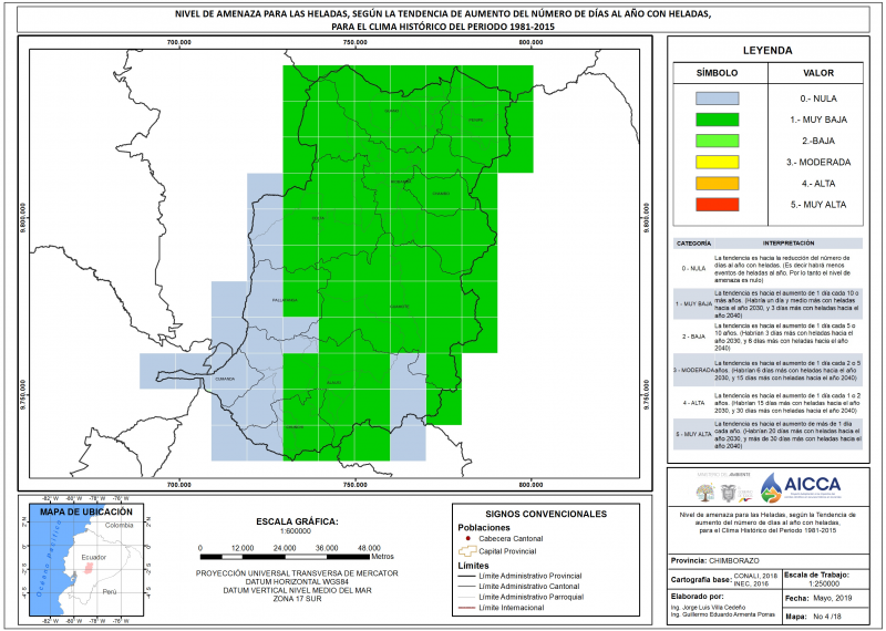 Mapa de índice de Heladas Provincia Chimborazo