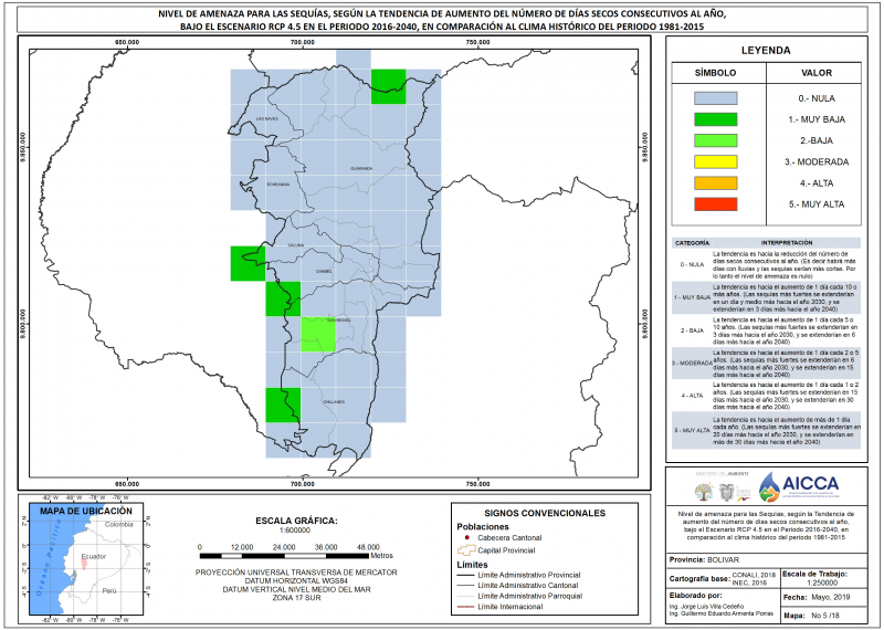 Mapa Índice de Sequías Provincia de Bolivar