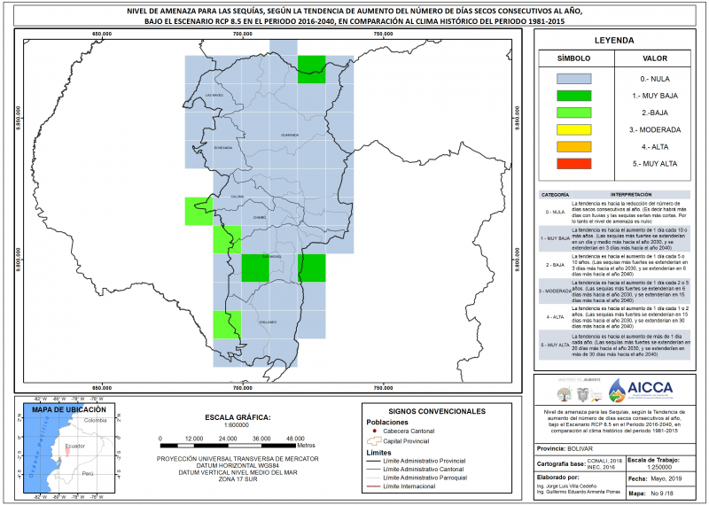 Mapa Índice de Sequías Provincia de Bolivar