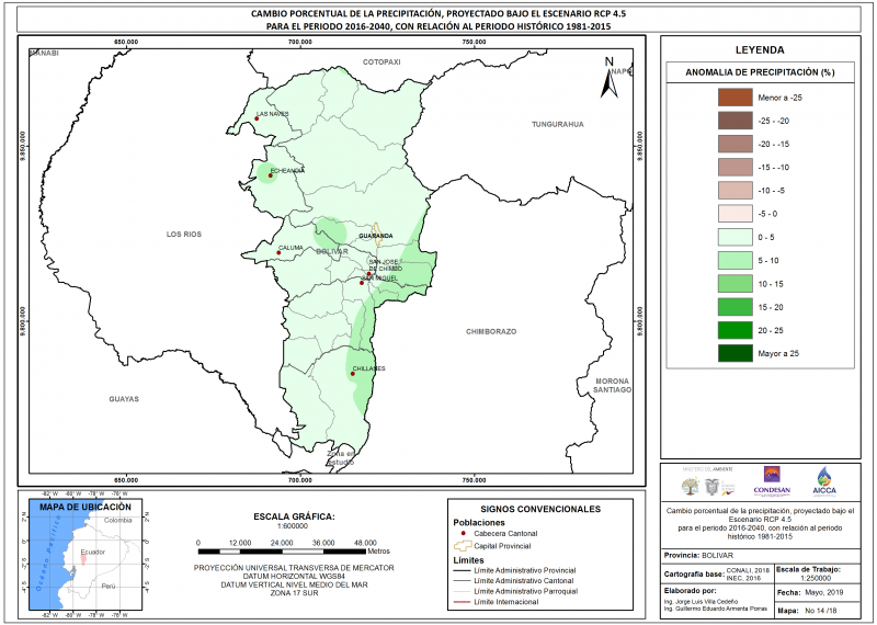 Mapa de Precipitación Provincia de Bolivar