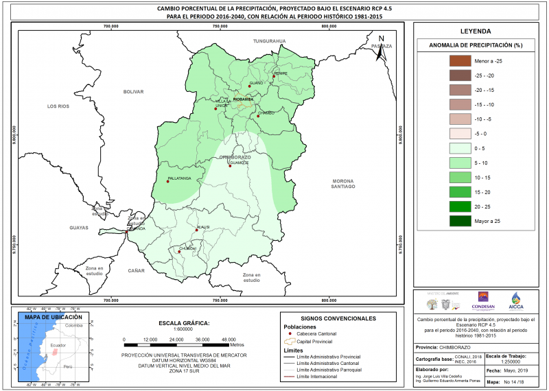 Mapa de precipitación Provincia Chimborazo